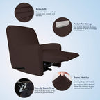 PureFit Super Stretch Chair Sofa Slipcover with Pocket – Spandex Non Slip Soft Couch Sofa Cover, Washable Furniture Protector with Elastic Bottom for Kids, Pets （Recliner, Chocolate）