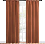 NICETOWN Blackout Curtains and Drapes - Thermal Insulated Solid Rod Pocket Blackout Draperies/Panels (Burnt Orange, 1 Pair, 42 by 84 inches)