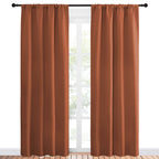NICETOWN Blackout Curtains and Drapes - Thermal Insulated Solid Rod Pocket Blackout Draperies/Panels (Burnt Orange, 1 Pair, 42 by 84 inches)