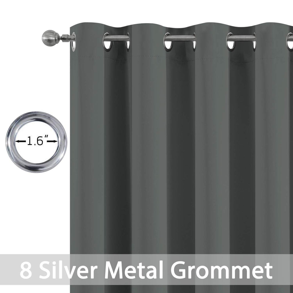 Yakamok Room Darkening Curtains 52x84 inch Length Dark Grey-Living Room