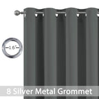 Yakamok Room Darkening Curtains 52x84 inch Length Dark Grey-Living Room