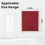 Self Adhesive Curtains, Stick Curtain Blackout Shades Window Cover Curtains for Living Room No Drilling, 59" W X 71" L, Burgundy, 1 Panel
