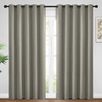 Yakamok Premium Room Darkening Thermal Insulated Curtains for Bedroom/Living Room - Classic Grommet Top (2 Panels, Taupe, 62 Inch by 84 Inch)