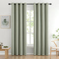 MIULEE Sage Green Blackout Bedroom Curtains Drapes 90 Inch Long 52"x90"