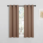 NICETOWN Blackout Window Curtains and Drapes for Kitchen, Window Treatment Thermal Insulated Solid Grommet Blackout Drapery Panels (Set of 2 Panels, 29 by 45 Inch, Cappuccino)