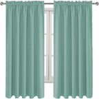 DWCN Blackout Curtains for Living Room Thermal Insulated, Energy Saving & Noise Reducing Bedroom Curtains, Sage Green, W 60x L 63 Inch, Set of 2 Rod Pocket Curtain Panels