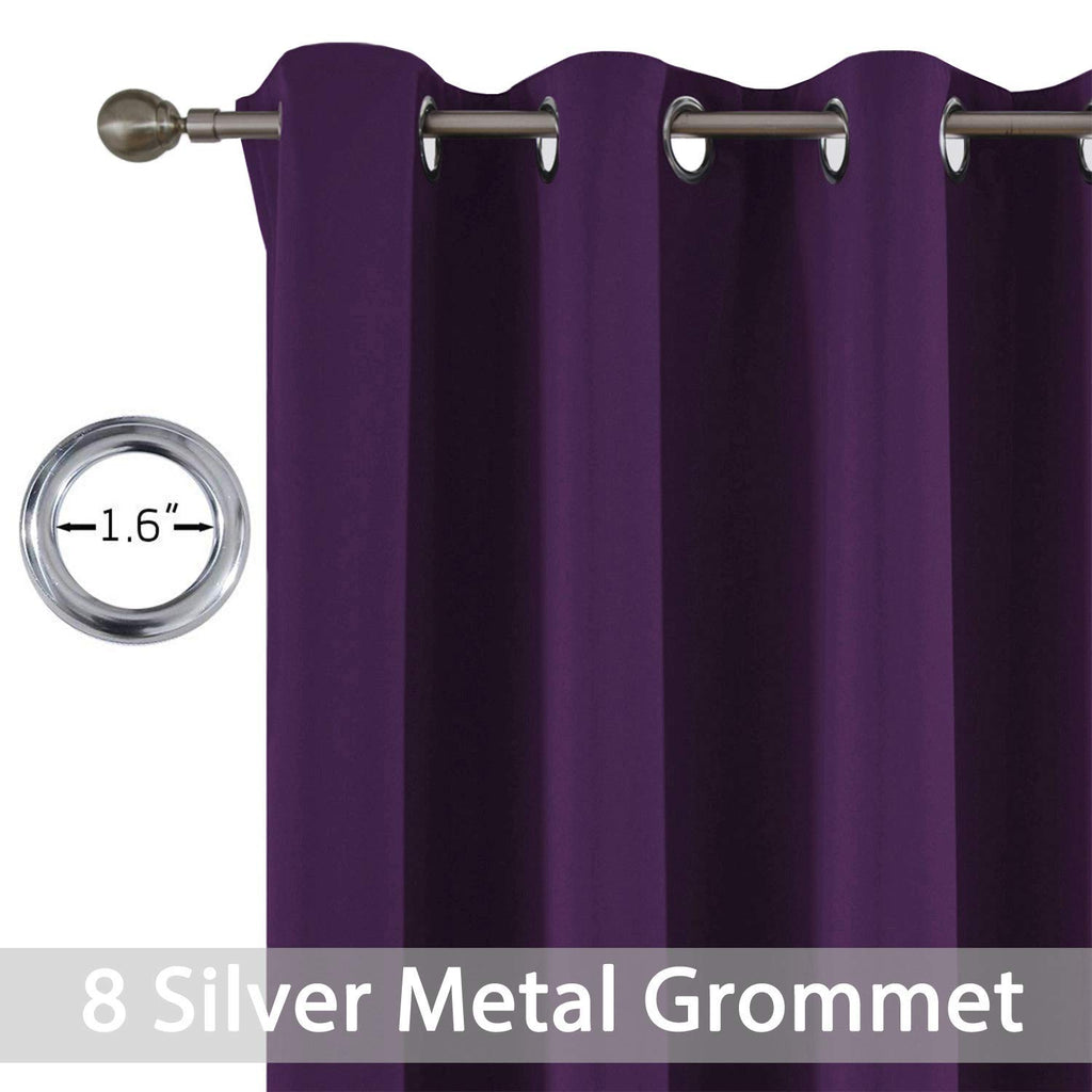 Yakamok Room Darkening Curtains 52x45 inch Length Purple-Living Room