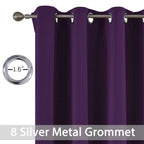 Yakamok Room Darkening Curtains 52x45 inch Length Purple-Living Room