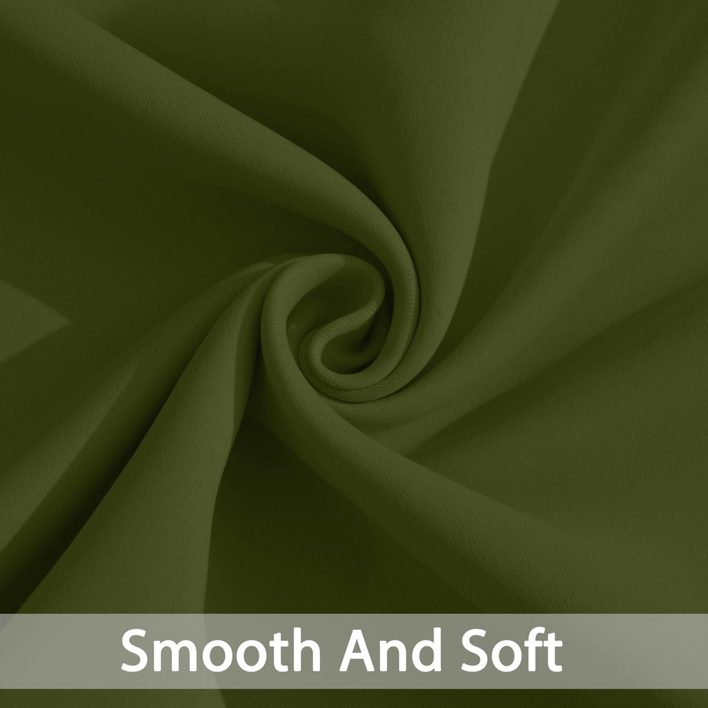 Yakamok Blackout Curtains 38x84 inch Olive Green Thermal Drapes-Bedroom