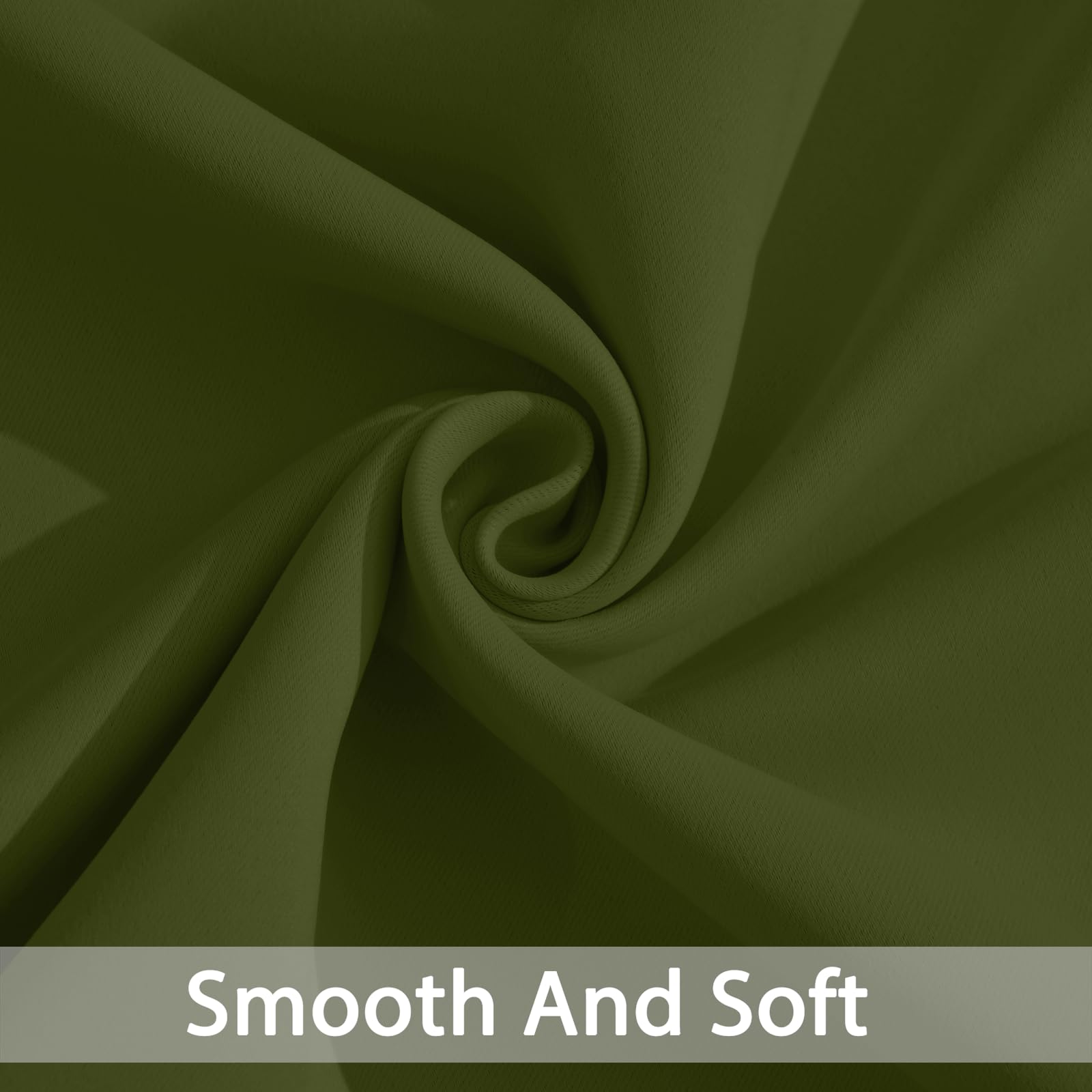 Yakamok Blackout Curtains 38x84 inch Olive Green Thermal Drapes-Bedroom