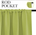 NICETOWN Kitchen Curtains, Short Blackout Curtains & Drapes, Fresh Green, 42" Wide, 54" Long, 2 PCs, Home Decoration Privacy Thermal Insulated Drapes for Unicorn Theam Room