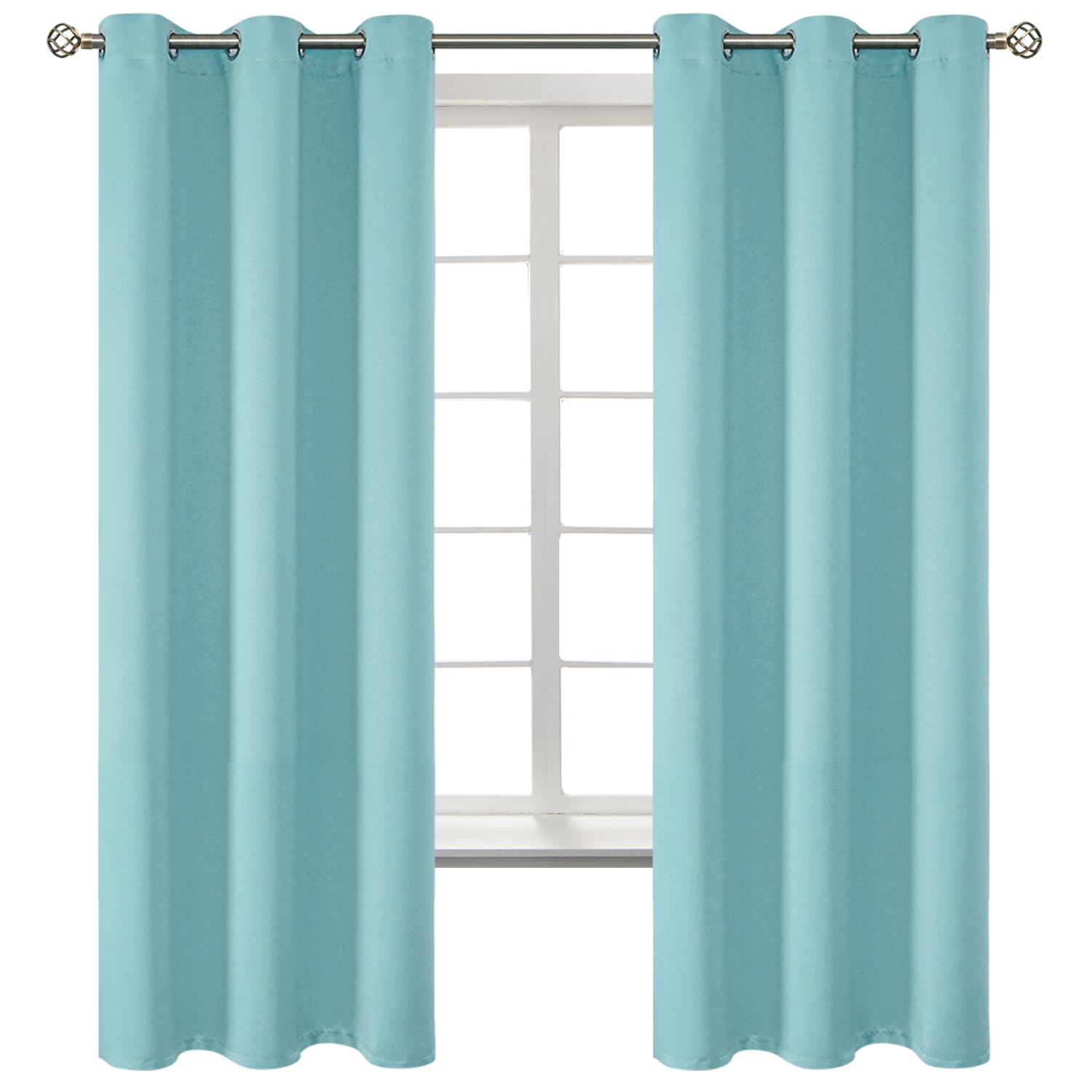 BGment Baby Blue Blackout Curtains for Bedroom 63 Inch Long - 2 Panels