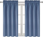DWCN Blackout Curtains – Thermal Insulated, Energy Saving & Noise Reducing Bedroom and Living Room Curtains, Dusty Blue, W 38x L 54 Inch, Set of 2 Rod Pocket Curtain Panels