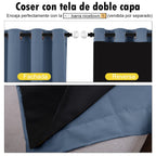 NICETOWN Cold Reducing Curtains, 100% Sun Blocking Curtains, Sound Proof Drapes with Black Backing, Full Light Blocking Panels for Patio Sliding Door (Stone Blue, 1 Pair, 55 inches x 102 inches)