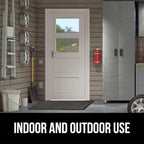 GORILLA GRIP 100% Waterproof All-Season WeatherMAX Doormat, 34x58, US Designed Natural Rubber, Stain and Fade Resistant, Low Profile Indoor Outdoor Door Mats, Easy Clean Patio Mat, Gray Diamond