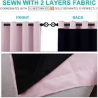 NICETOWN Room Warming Curtains, 100% Blackout Curtains 54 inches Long, 2 Thick Layers Completely Blocking Out All Light Lined Drapes for Small Window (Lavender Pink, 1 Pair, 52" Width Each Panel)