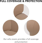 PureFit Super Stretch 4 Seater Sofa Slipcover – Spandex Non Slip Soft Couch Sofa Cover, Washable Furniture Protector with Non Skid Foam and Elastic Bottom for Kids, Pets （XX Large, Camel）