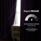 MIULEE Purple Velvet Curtains 90 inches - Luxury Blackout Curtains for Bedroom Living Room Thermal Insulated Super Soft Window Drapes Rod Pocket & Back Tab, W52 x L90 inches, 2 Panels