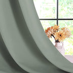 NICETOWN Modern Blackout Curtains Noise Reducing, Thermal Insulated and Privacy Room Darkening Drape Panels for Boy's Guest Room Door Small Short Window (Sage Green, 2 Panels, W42 x L45 -Inch)