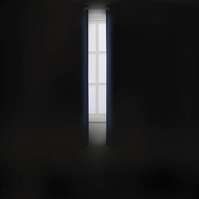 LEMOMO Navy Blue Blackout Curtains 40 x 63 Inch Length/Set of 2 Curtain Panels/Thermal Insulated Room Darkening Blackout Curtains for Bedroom