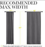 NICETOWN Grey Window Curtains for Bedroom - Home Decoration Thermal Insulated Rod Pocket Blackout Blinds & Drapes for Small Windows (Gray, 2 Panels, W42 x L45 -Inch)