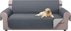 U-NICE HOME Large Sofa Cover Reversible Couch Cover for Dogs with Elastic Straps Water Resistant Furniture Protector for Pets Couch Cover for 4 Cushion Couch (Oversized Sofa, Dark Blue/Light Grey)