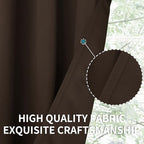 BGment Blackout Curtains for Bedroom - Grommet Thermal Insulated Room Darkening Curtains for Living Room, Set of 2 Panels (70 x 63 Inch, Brown)