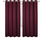 LEMOMO Blackout Curtains 66 x 72 Inch Long Burgundy Red Curtains Set of 2 Panels Room Darkening Curtains for Bedroom and Living Room