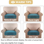 H.VERSAILTEX Velvet Stretch Couch Cushion Cover Plush Cushion Slipcover for Chair Cushion Furniture Protector Seat Cushion Sofa Cover (1 Piece Armchair Cushion Covers, Peacock Blue)