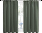 NICETOWN Bedroom Curtains Blackout Draperies - All Season Thermal Insulated Solid Rod Pocket Top Blackout Curtains/Drapes for Kid's Room (Dark Mallard, 1 Pair, 42 x 48 Inch)