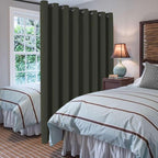 H.VERSAILTEX Blackout Patio Curtains 100 x 96 Inches for Sliding Door Extral Wide Blackout Curtain Panels Thermal Insulated Room Divider - Grommet Top, 8' Tall by 8.5' Wide - Olive