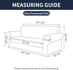 Cupuamon 2026 New Stretch Oversized Sofa Slipcovers Couch Sofa Cover for 4 Seater Furniture Protector Covers with Elastic Bottom Jacquard Fabric Small Checks for Pets, Kids - Silver