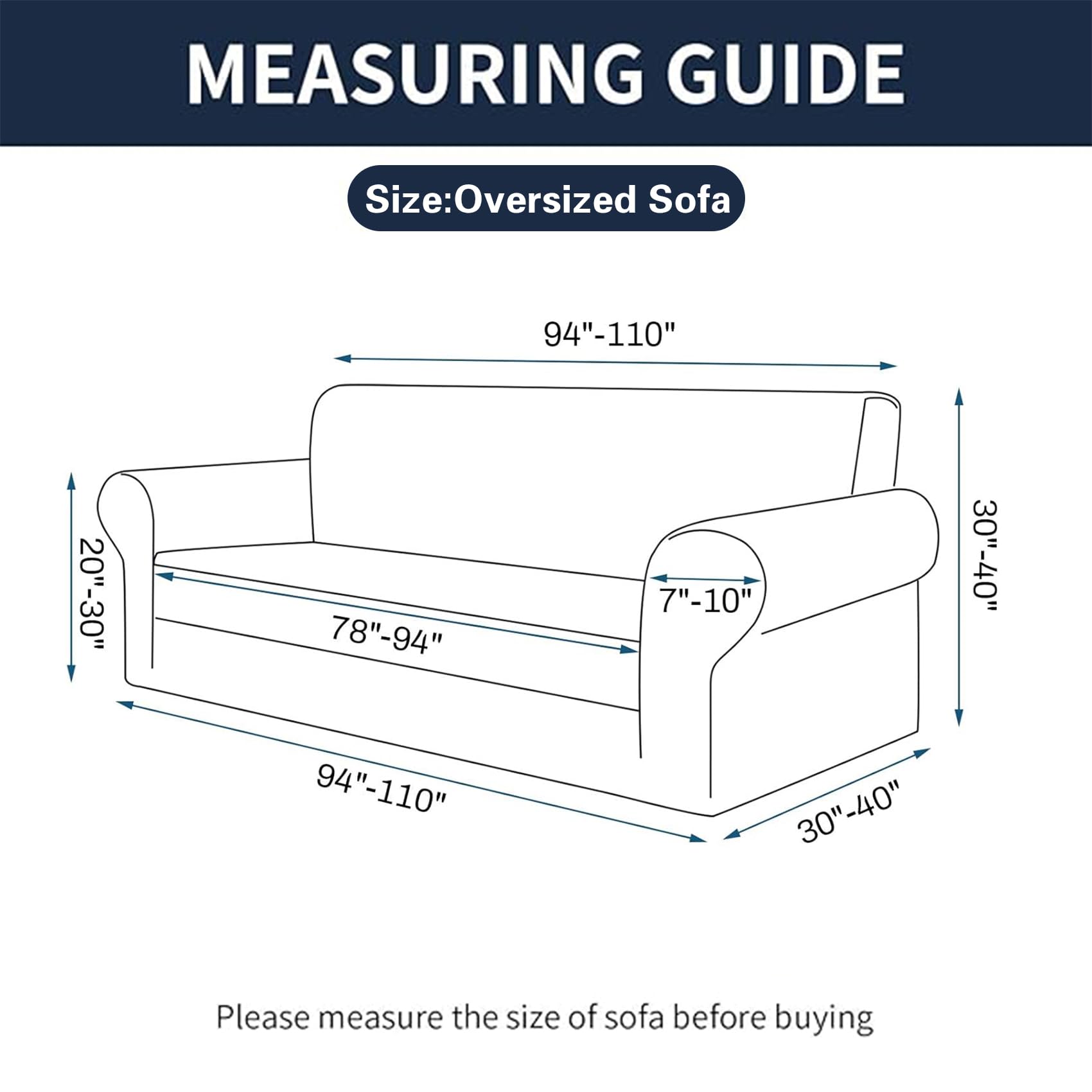 Cupuamon 2026 New Stretch Oversized Sofa Slipcovers Couch Sofa Cover for 4 Seater Furniture Protector Covers with Elastic Bottom Jacquard Fabric Small Checks for Pets, Kids - Hunter
