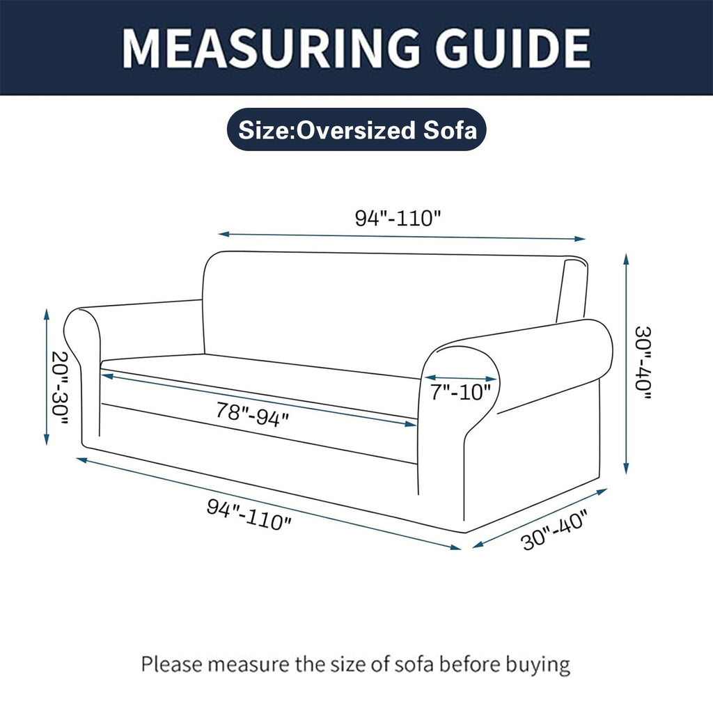 Cupuamon 2026 New Stretch Oversized Sofa Slipcovers Couch Sofa Cover for 4 Seater Furniture Protector Covers with Elastic Bottom Jacquard Fabric Small Checks for Pets, Kids - Riverside