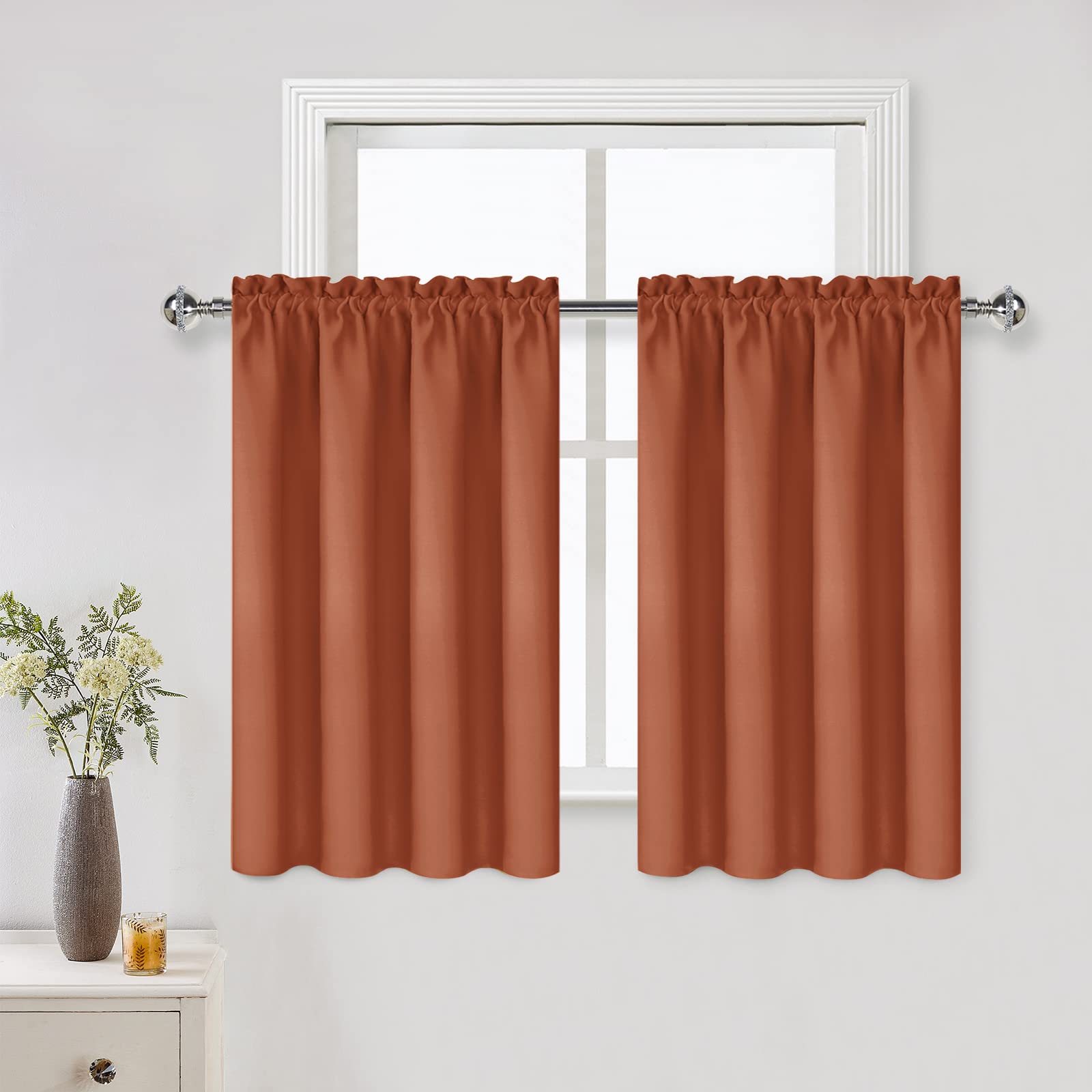 DWCN Short Blackout Curtains 42 x 36 Inch Long for Kitchen RV Bunk 2 Panels