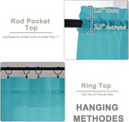 OWENIE Turquoise Sheer Curtain 90 Inches Long 2 Panels Set, Solid Filmy Drapes for Living Room Bedroom, Elegant Window Voile Sheer Curtain Panels Drapes, 2 Pcs, Each 59" Wx90 L Inch