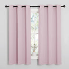 NICETOWN Baby Pink Blackout Curtains 48 inches Length for Laundry Room, 2 Panels, 42" Wide, Thermal Insulated Decoration Drapes for Short Window