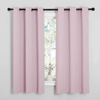 NICETOWN Bedroom Curtains Blackout Drapery Panels, Three Pass Microfiber Thermal Insulated Solid Ring Top Blackout Window Curtains/Drapes (Two Panels, 42 x 50 inches, Gray)