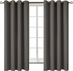BGment Blackout Curtains for Bedroom - Grommet Thermal Insulated Room Darkening Curtains for Living Room, Set of 2 Panels (52 x 63 Inch, Grey)