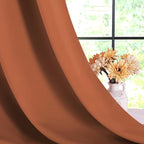 NICETOWN Valances for Windows, Elegant Room Darkening Grommet Half Window Curtains for Bedroom Home Office Dining Room Halloween Decoration, W42 x L36 Each Panel, Set of 2, Burnt Orange