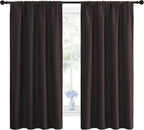 NICETOWN Blackout Curtain Panels 63 inches - Triple Weave Microfiber Energy Saving Thermal Insulated Solid Rod Pocket Blackout Curtains for Bedroom (1 Pair, 42 inches by 63 Inch, Toffee Brown)