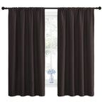 NICETOWN Blackout Curtain Panels 63 inches - Triple Weave Microfiber Energy Saving Thermal Insulated Solid Rod Pocket Blackout Curtains for Bedroom (1 Pair, 42 inches by 63 Inch, Toffee Brown)