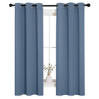 NICETOWN Kitchen Curtains Blackout Curtains & Drapes, Thermal Insulated Grommet Top Window Treatment Panels for Cupboard, Small Window (Stone Blue, 34" Wide x 63" Long, Set of 2)