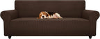 ZNSAYOTX Stretch Oversized Couch Cover Universal Sofa Covers for Living Room Dogs Pet Furniture Protector Spandex Extra Large Sofa Slipcovers with Anti Slip Foam Sticks (Coffee, XL Sofa)