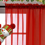 SpaceDresser Basic Rod Pocket Sheer Voile Window Curtain Panels White 1 Pair 2 Panels 70 Width 72 Inch Long for Kitchen Bedroom Children Living Room Yard(Red,70 W x 72 L)