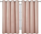 LEMOMO Blush Thermal Blackout Curtains/52 x 54 Inch/Set of 2 Panels Room Darkening Curtains for Bedroom