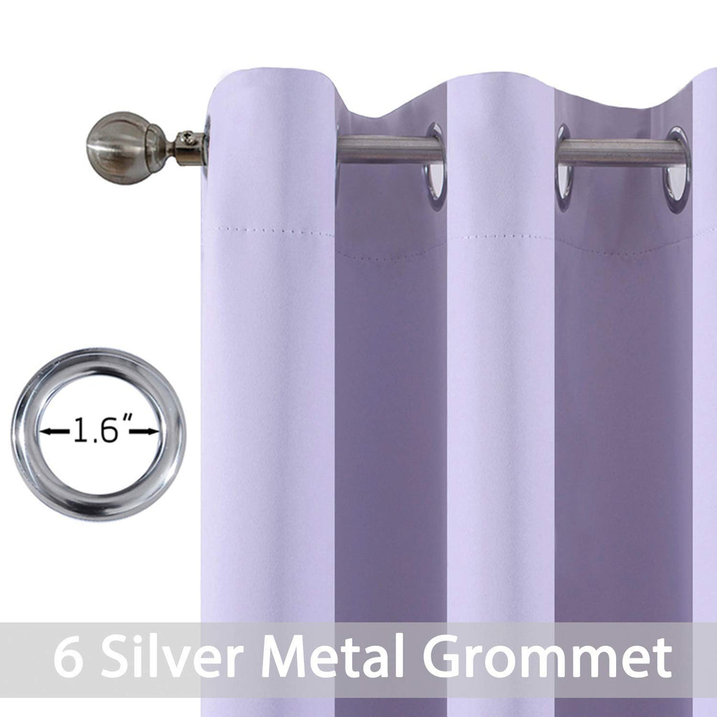Yakamok Blackout Curtains 38x45 inch Lilac Thermal Drapes-Bedroom