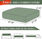 Couch Cushion Covers Seat Cushion Cover Stretch Couch Cover Separate Sectional Sofa Slipcovers Furniture Protector(3 Pieces for Seat or Sofa Backrest, Green)