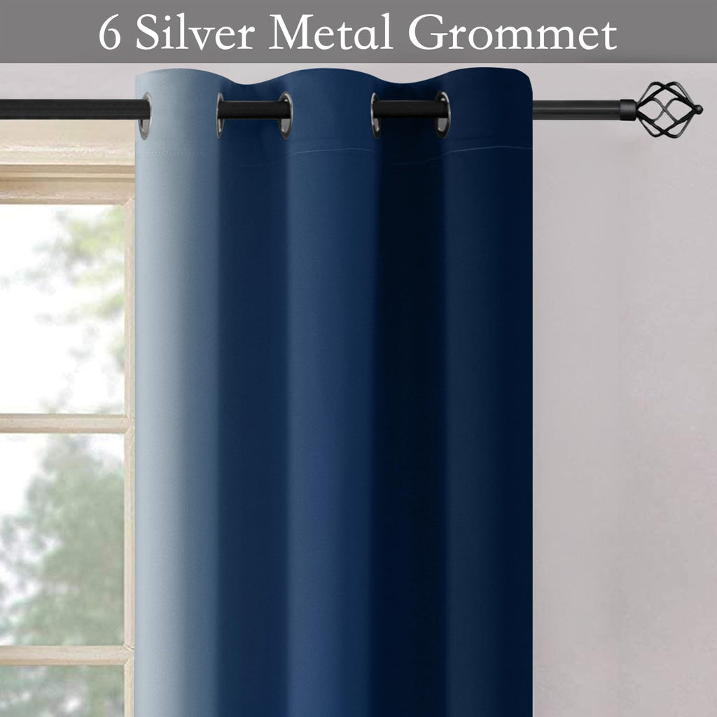 SimpleHome Ombre Blue to Grey White Curtains for Living Room 42Wx84L