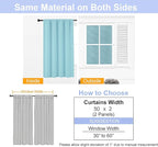 Simplebrand Ava Blackout Curtains for Patio 108 Inches Long 2 Panels Set, Solid Thermal Insulated Room Darkening Rod Pocket Window Treatment Curtains Blackout Drapes, W50 x L108 Inch, Aqua